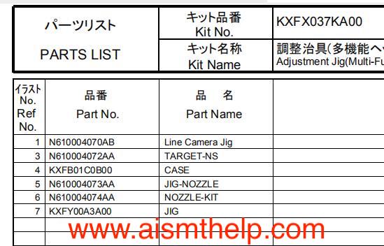 KXFX037KA00 Adjustment Jig (Multi-Functional Head)