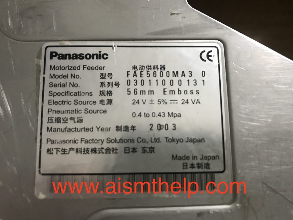 Panasonic Motorized Feeder FAE5600MA3 0  56MM Emboss 03011000131